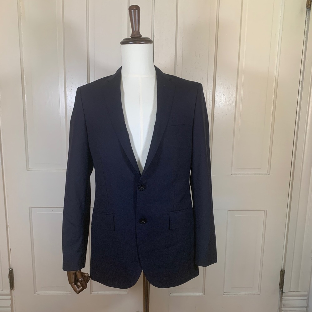 J.Crew Ludlow Suit Jacket Mens 36R Navy Loro Piana Super 120s Wool